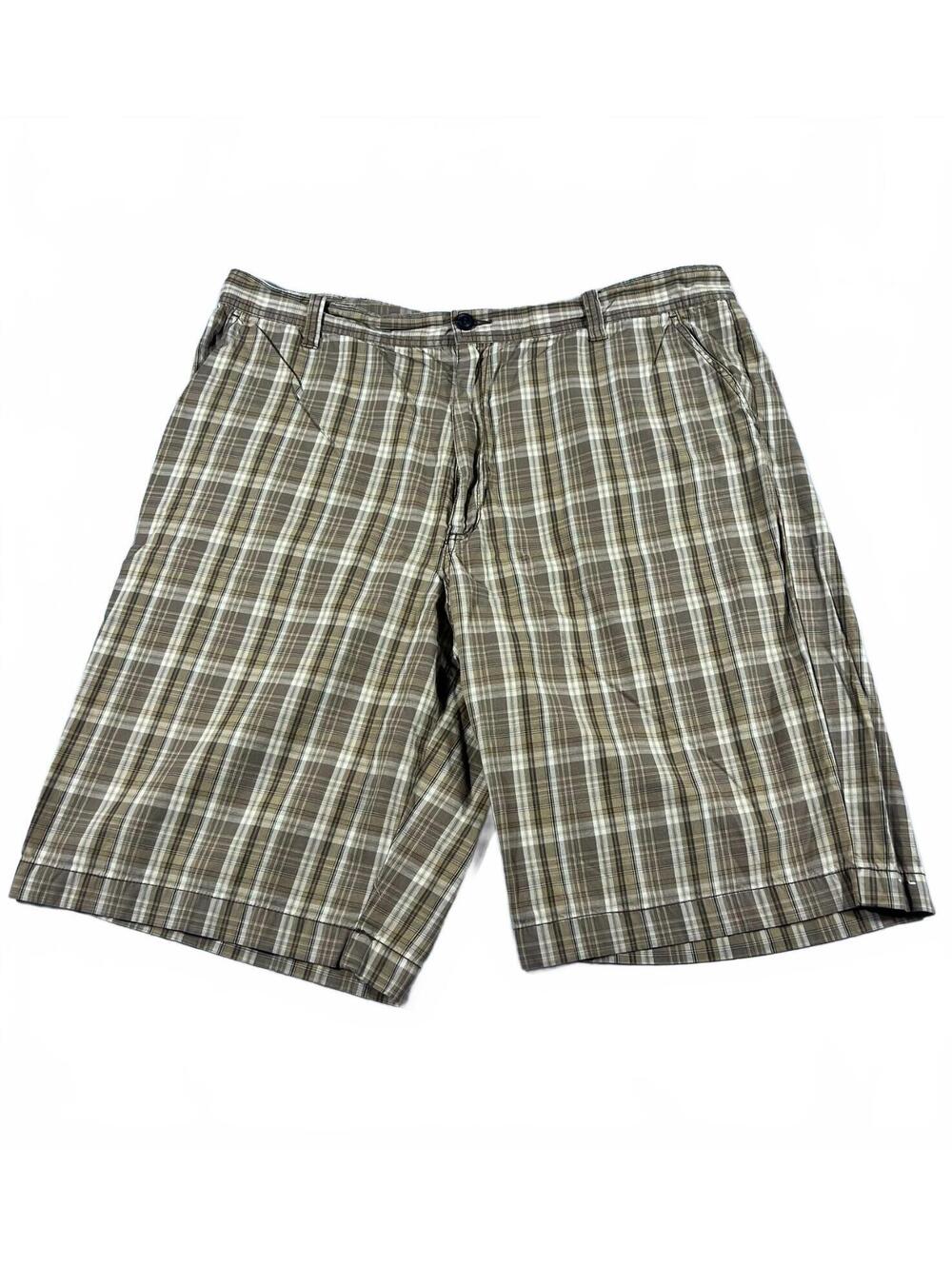 Vintage Reunion Shorts Men’s Green Plaid Cargo Pockets Skate Retro Size 42